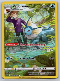Pokemon Vaporeon Ultra Rare SWSH09:Brilliant Stars Trainer Gallery TG02/TG30 NM - Image 1