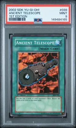 2002 YU-GI-OH! STARTER DECK: KAIBA 1ST EDITION #039 ANCIENT TELESCOPE PSA 9 - Image 1