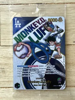 2025 Monkey D. Luffy One Piece x Dodgers Collab Promo Card 010 Exclusive SEALED - Image 2