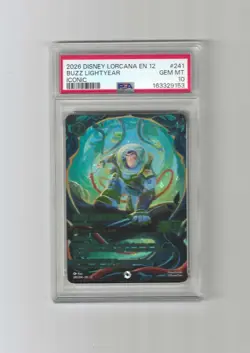 2024 DISNEY LORCANA WILDS UNKNOWN EN 12 Buzz Lightyear Iconic #241 PSA 10 - Image 1