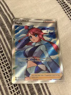 Pokemon TCG Skyla Trainer Shining Fates Holo Full Art Ultra Rare Card 072/072 - Image 1
