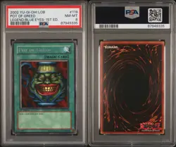 Konami Yu-Gi-Oh! TCG Pot of Greed LOB-119 Magic Card 1st Ed PSA 8 2002 - Image 3