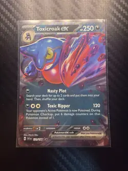 Pokemon TCG Toxicroak EX Scarlet & Violet Base Set Holo Double Rare Card 131/198 - Image 1