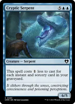 MTG Cryptic Serpent - Foil, Commander Masters, Lightly Played, English - Image 1