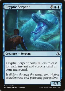 MTG Cryptic Serpent FOIL Amonkhet #48 Uncommon Magic The Gathering - Image 1