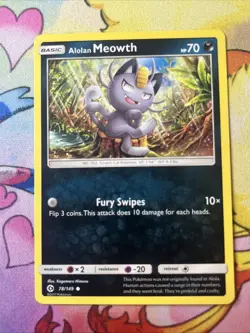Alolan Meowth 78/149 Common Sun & Moon Pokemon Card 2017 NM - Image 1