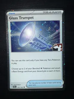 Pokemon TCG Glass Trumpet Holo Play Prize Pack Stamp Card Promo - Image 1