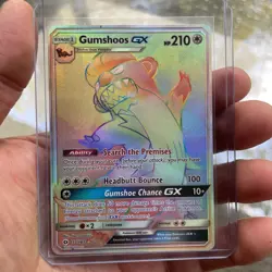 Pokemon Gumshoos GX 157/149 Full Art Hyper Rare Card Sun & Moon Secret Rainbow - Image 1