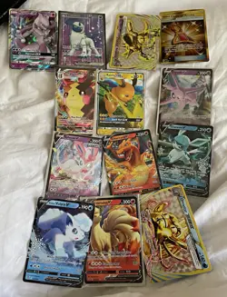 11-Card Mixed Pokemon TCG & MTG Holo/Foil Lot GX V VMAX Mewtwo Espeon - Image 1