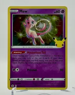 Mew 011/025 Celebrations: 25th Anniversary Collection Holo Card Pokemon TCG NM/M - Image 1