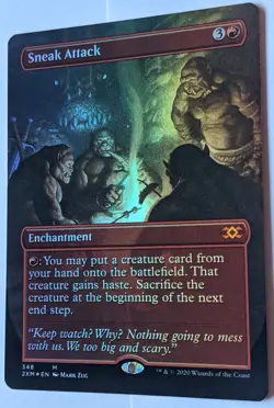 MTG English Magic Card FOIL BORDERLESS N/M SNEAK ATTACK from Double Masters! - Image 2