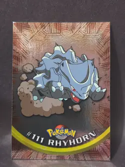 Rhyhorn 111 Topps Series 2 Holo Foil Pokemon Card Blue Logo - Image 1