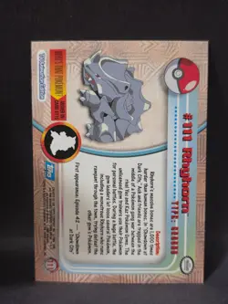 Rhyhorn 111 Topps Series 2 Holo Foil Pokemon Card Blue Logo - Image 2