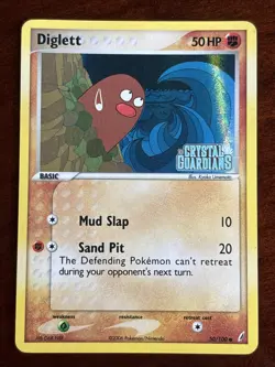Pokemon Crystal Guardians Diglett 50/100 Stamped Reverse Holo LP - Image 1