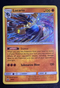 Pokemon TCG - Lucario - SM54 - Cosmos Holo Black Star Promo With Galaxy Swirl💫 - Image 1