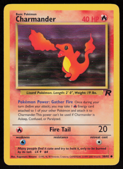 Charmander 50/82 Common Team Rocket Pokemon Unlimited LP - Image 1