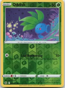 Oddish 001/159 Common Crown Zenith Pokemon TCG Reverse Holo LP - Image 1