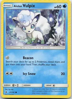 Alolan Vulpix 21/145 Common Guardians Rising Pokemon TCG NM - Image 1