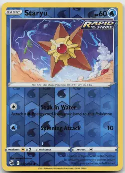 Staryu 052/264 Common Fusion Strike Pokemon TCG Reverse Holo LP - Image 1