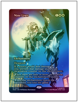 1x Nine Lives 0003, Borderless Art Foil, Spider-Man Marvel Eternal Legal, MTG NM - Image 1