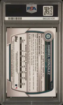 2023 Bowman Chrome Gabriel Gonzalez Chrome Prospect Auto Green Refractor PSA 10 - Image 2