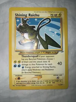 Pokemon TCG Shining Raichu Card Neo Destiny 111/105 Some Damage/good!! - Image 2