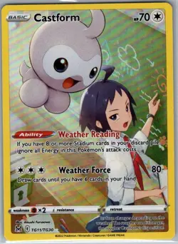 Castform TG11/TG30 SWSH11: Lost Origin Trainer Gallery - Pokemon Card - NM - Image 1