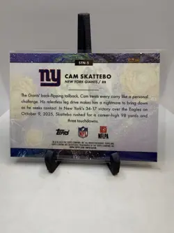 2025 Topps Cosmic Chrome Cam Skattebo #STN-5 Stars In The Night RC Giants - Image 2