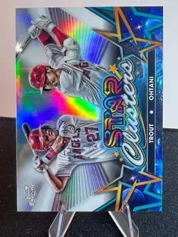 2023 Topps Chrome Cosmic Star Clusters SHOHEI OHTANI MIKE TROUT #SC-3 Refractor - Image 1