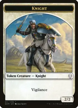 Knight 2/2 Vigilance MTG Domiaria Token White NM x1 - Magic Card - Image 1