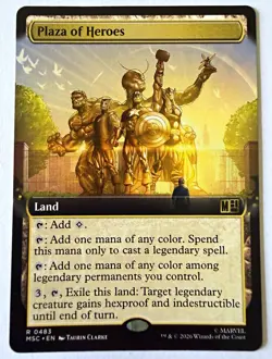 Plaza of Heroes #0483 Extended Art MTG Marvel Super Heroes Commander Regular - Image 1