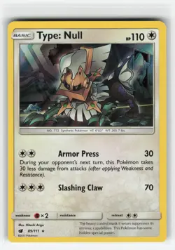 TYPE NULL 89/111 CRIMSON INVASION HOLO RARE POKEMON TCG NM - Image 1