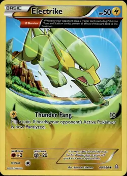 Electrike 60/160 LP Uncommon Primal Clash Pokemon Reverse Holo - Image 1