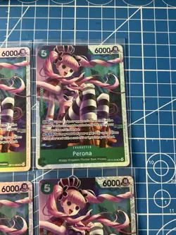 One Piece CCG Perona The Azure Sea's Seven SR Foil OP14-033 NM play set x4 - Image 4