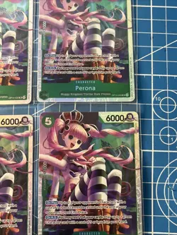 One Piece CCG Perona The Azure Sea's Seven SR Foil OP14-033 NM play set x4 - Image 5