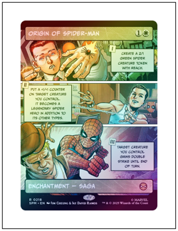 1x Origin of Spider-Man, Borderless Art Foil, Spider-Man, Magic, MTG NM - Image 1