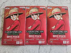 One Piece OP-13 Carrying On His Will Sleeved Booster Pack Lot Of 3 FREE SHIPPING - Image 1