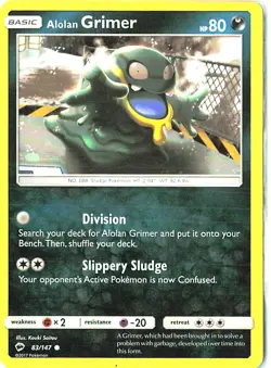 SM Burning Shadows Alolan Grimer #83/147 Trading Card Common 2017 TCG - Image 1