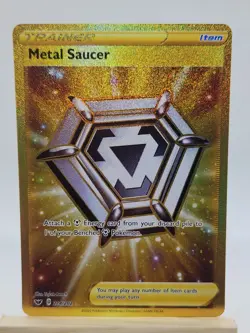 Pokemon Metal Saucer 214/202 Sword & Shield Secret Rare Holo Trainer Card - Image 1