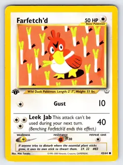 Farfetch'd 43/64 Neo Revelation 1st Edition Pokemon Card Vintage Common - Lp/Mp - Image 1