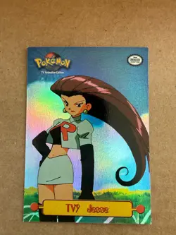 1999 Topps Pokemon Series 1 TV9 Jesse Rainbow Holo Foil Card RARE 2nd Print - Image 1