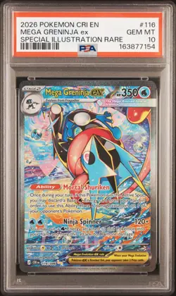 2026 POKEMON CHAOS RISING ILLUSTRATION RARE #116 MEGA GRENINJA EX PSA 10 - Image 1