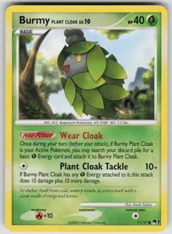 Burmy Plant Cloak 11/17 Common POP Series 7 Pokemon Lightly Played - Image 1
