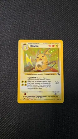 Raichu 14/62 Pokemon Fossil Unlimited Holo MP - Image 1