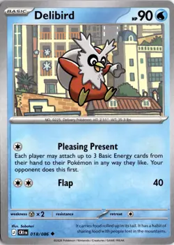 Delibird 018/086 ME04: Chaos Rising Pokemon Card TCG - Image 1