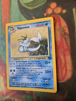 Pokemon Fossil TCG Vaporeon 12/64 Unlimited Holo Rare - Image 2