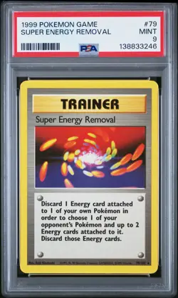 1999 POKEMON BASE SET UNLIMITED #79 SUPER ENERGY REMOVAL PSA 9 - Image 1