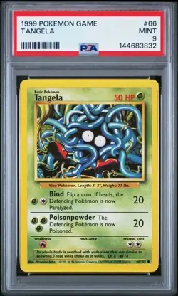 1999 POKEMON BASE SET UNLIMITED TANGELA PSA 9 MINT 66/102 - Image 1