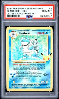 2021 POKEMON CELEBRATIONS CLASSIC COLLECTION #2 BLASTOISE-HOLO PSA 10 - Image 1
