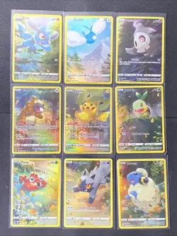 Pokemon TCG Crown Zenith Galarian Gallery Full Art Set Of 9 GG26-GG34 Pikachu NM - Image 1